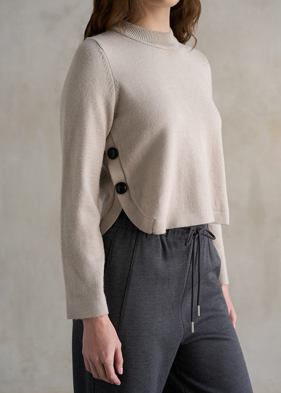 SIDE BUTTON SWEATER