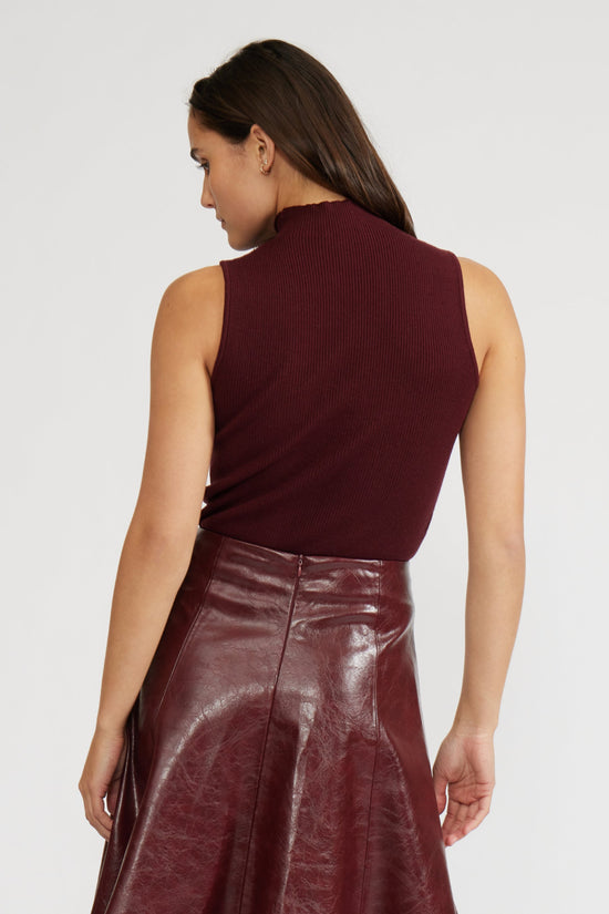 LUCY PARIS MARCEL KNIT TOP – BURGUNDY