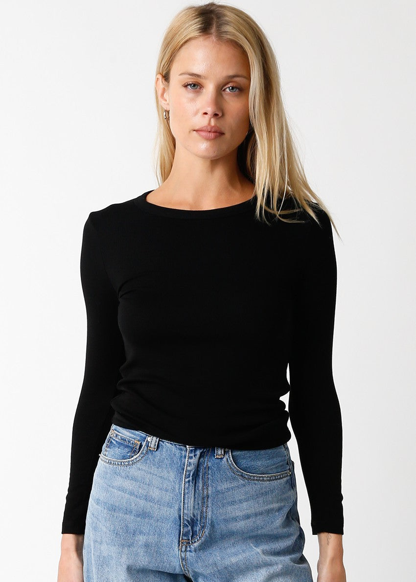 BLACK LONGSLEEVE TOP