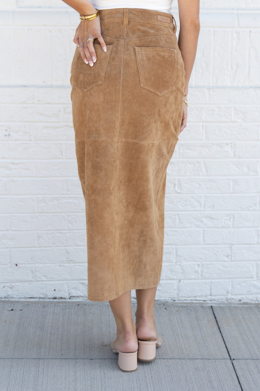 NORA SUEDE MAXI SKIRT