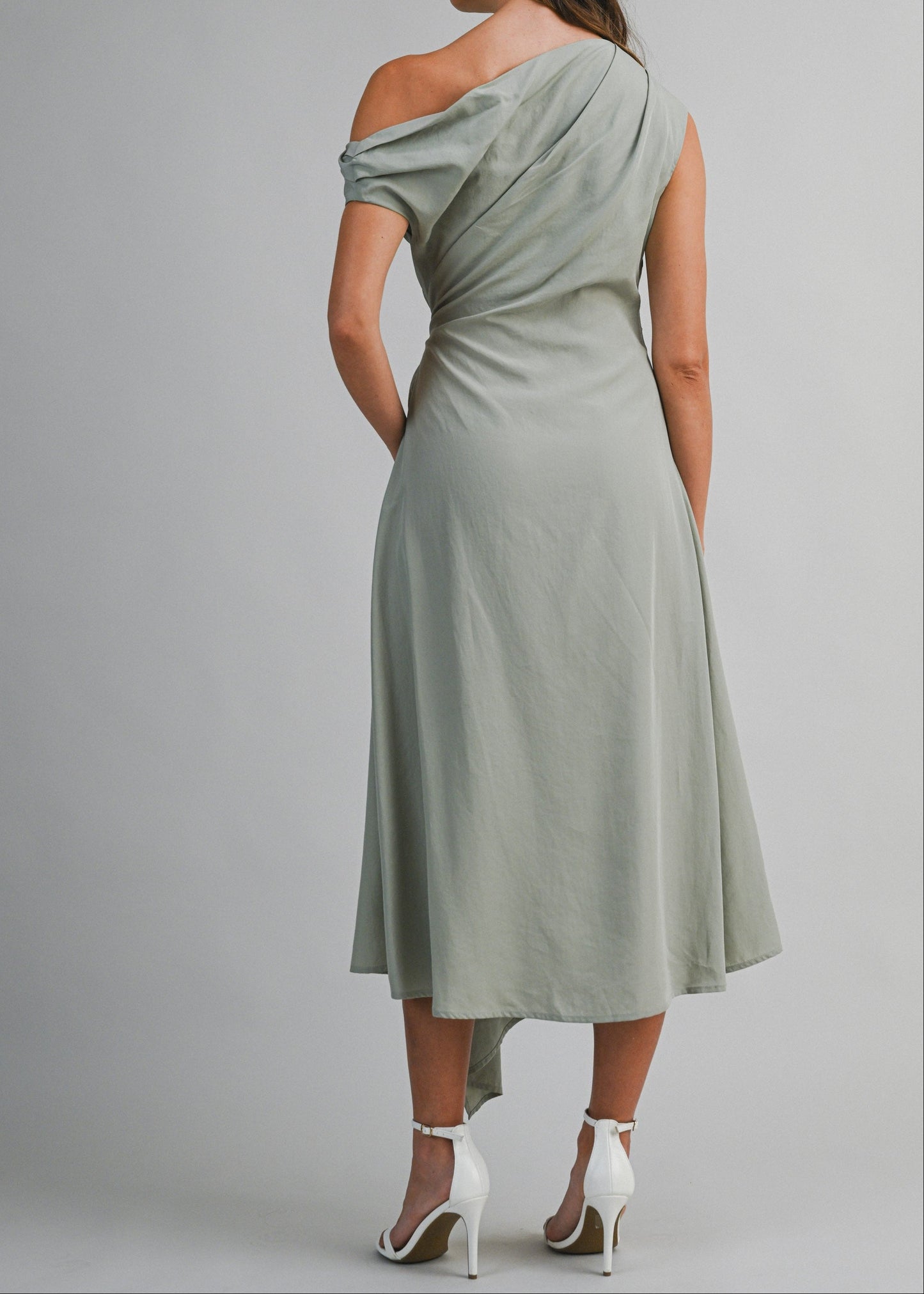 ANA ONE-SHOULDER MIDI DRESS