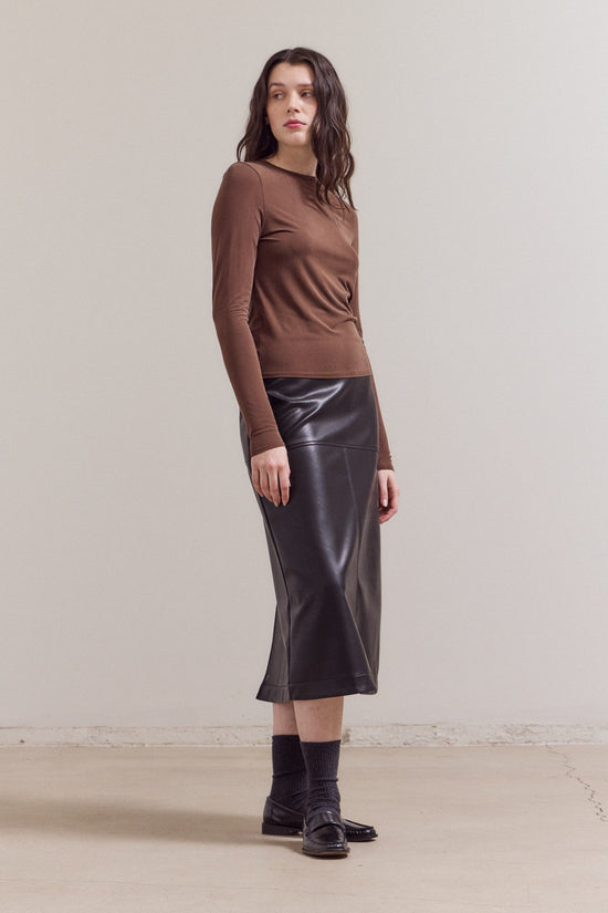 long sleeve brown top