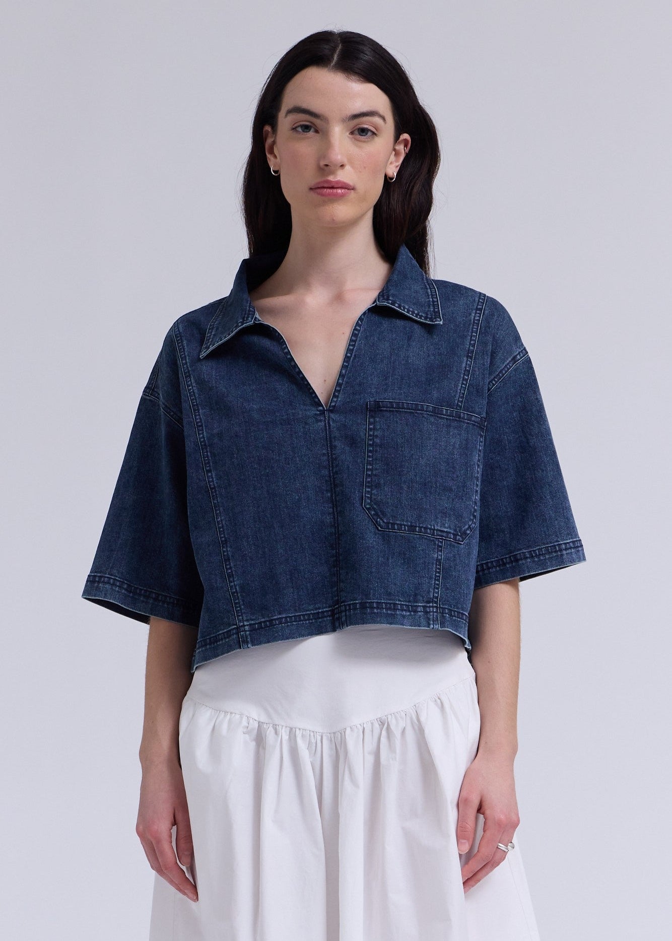 JULES DENIM CROPPED TOP
