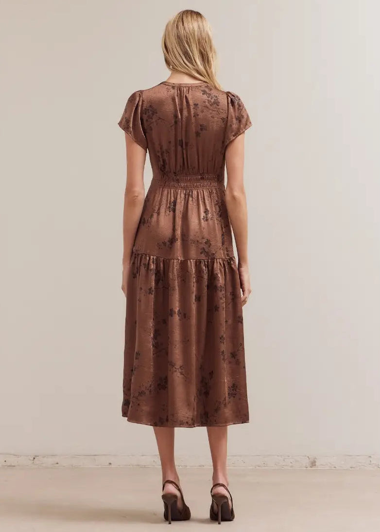 MAYVE RUFFLE MIDI DRESS