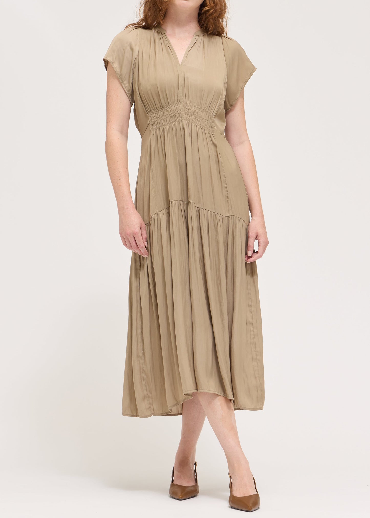SATIN MIDI DRESS
