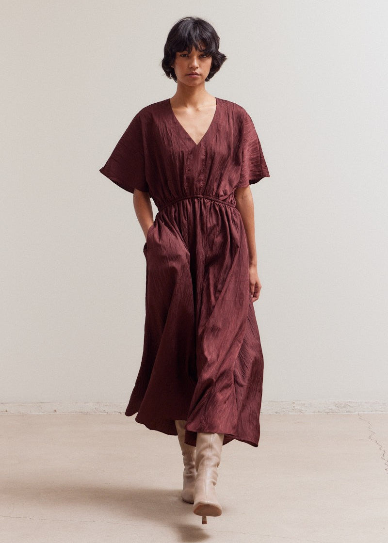 BURGANDY MIDI DRESS