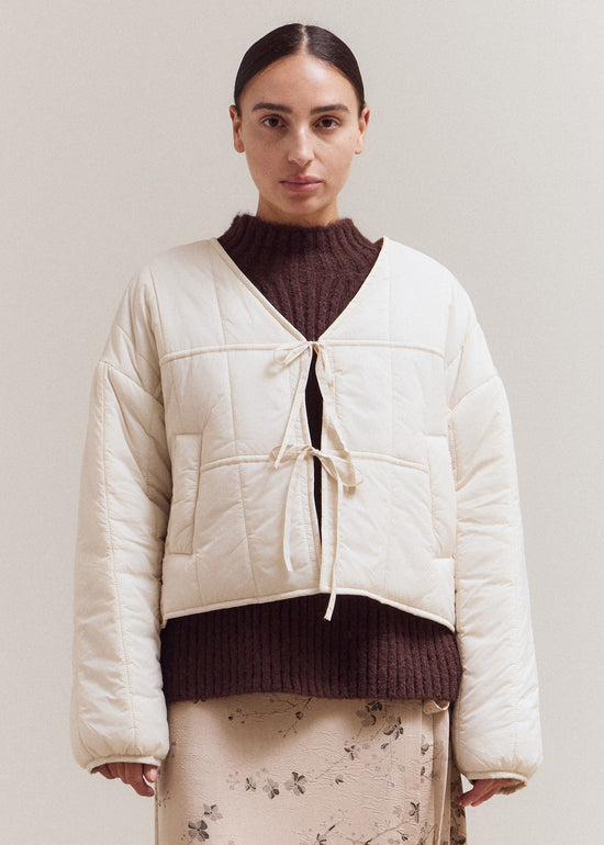 CREAM QUILTED JACKET
