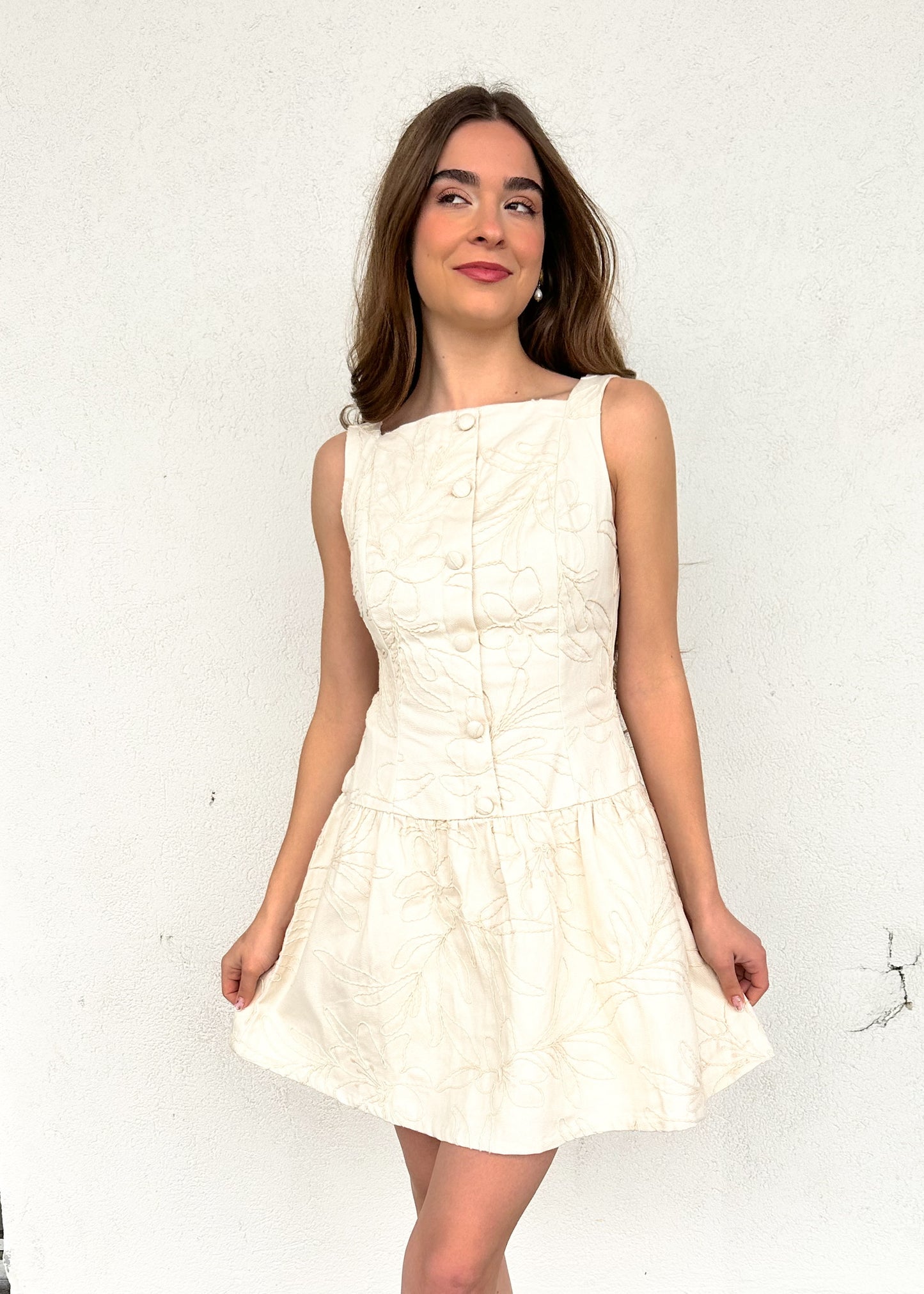 SELENA EMBROIDERED MINI DRESS