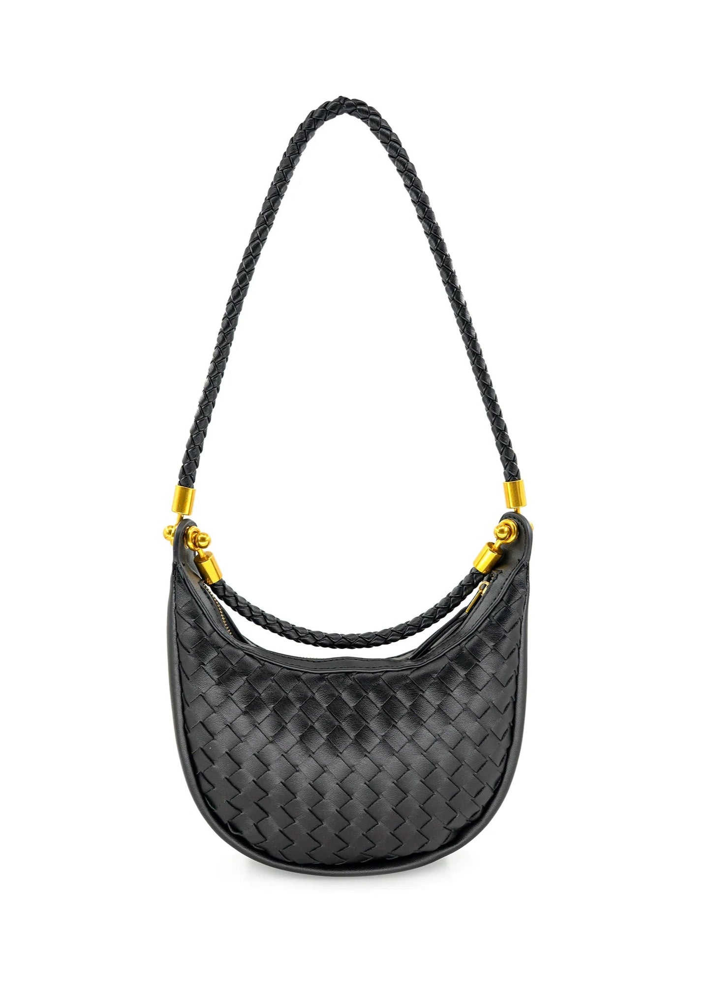 BC HANDBAG BROWN woven handbag with braided handle 