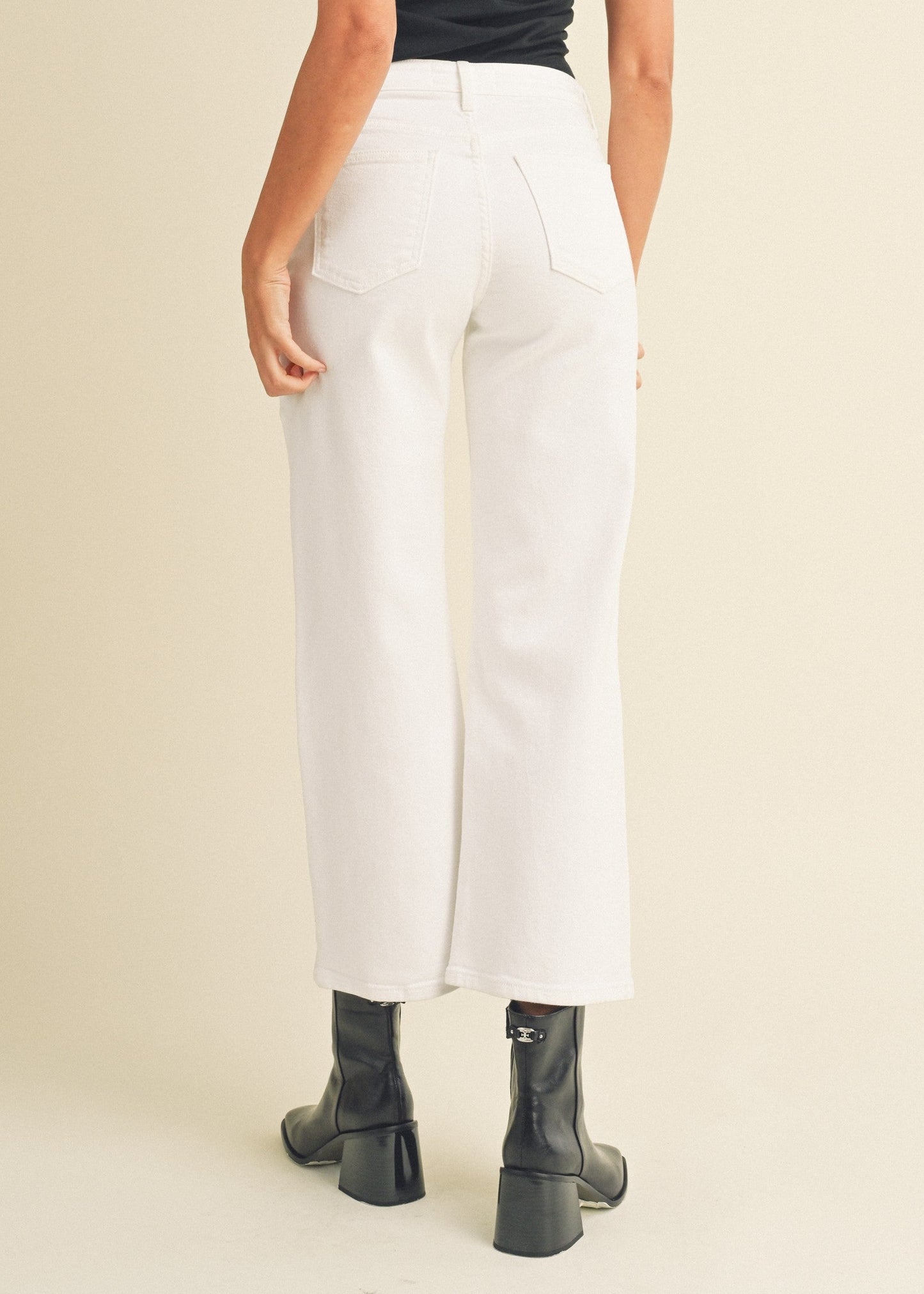 KEKE WHITE WIDE LEG JEANS