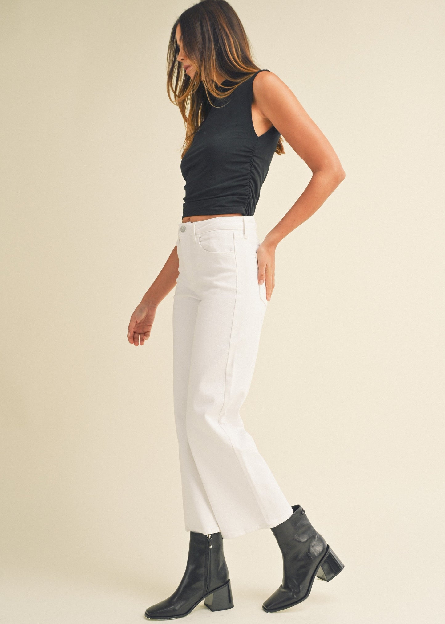KEKE WHITE WIDE LEG JEANS