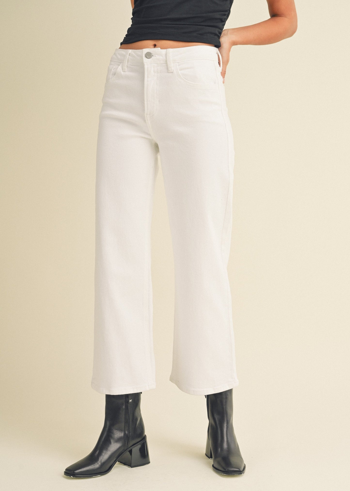 KEKE WHITE WIDE LEG JEANS