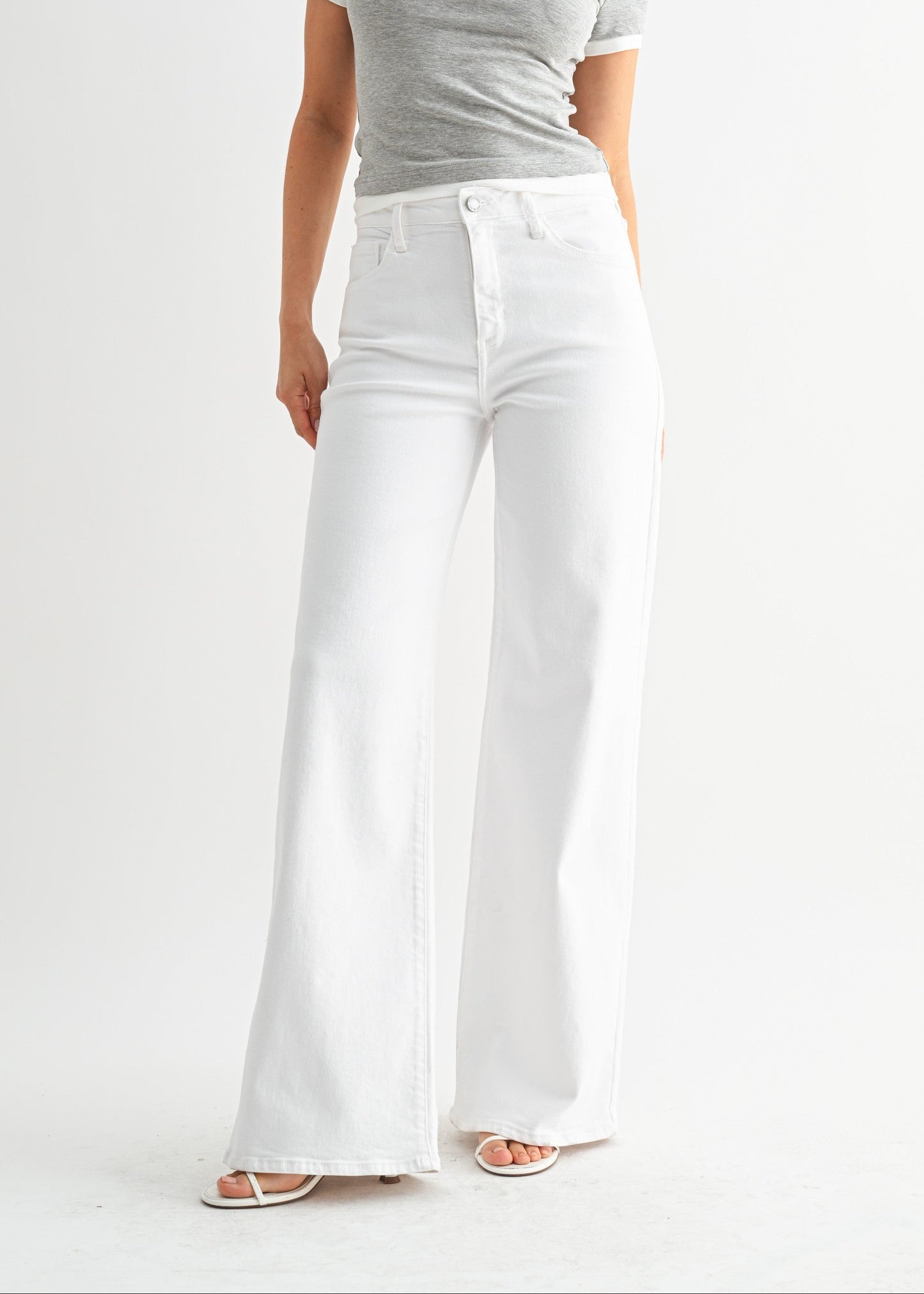 EMMA WHITE WIDE-LEG JEANS