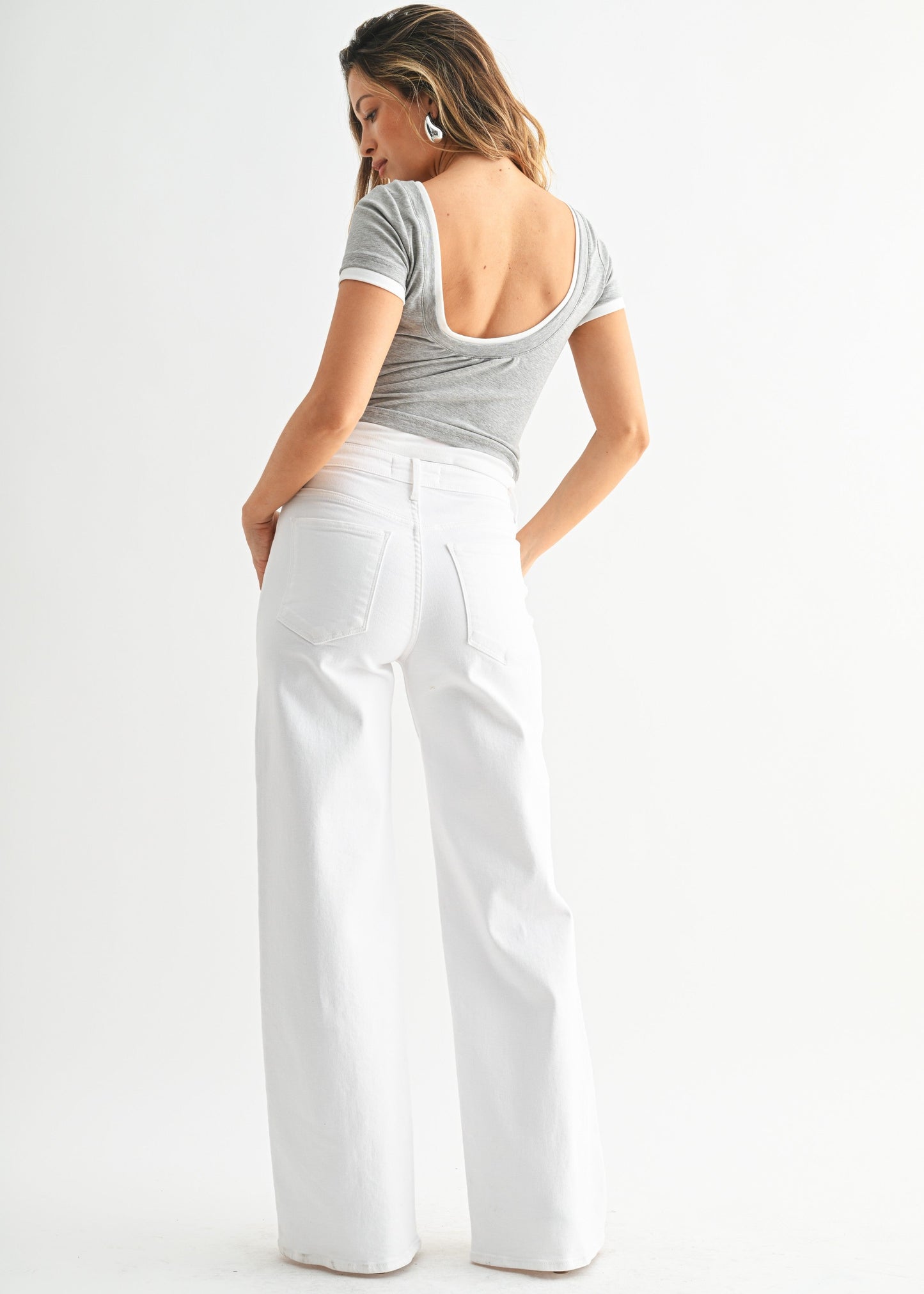 EMMA WHITE WIDE-LEG JEANS