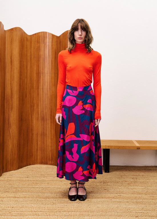 FRNCH BURMESE GEO FLOWERS SKIRT