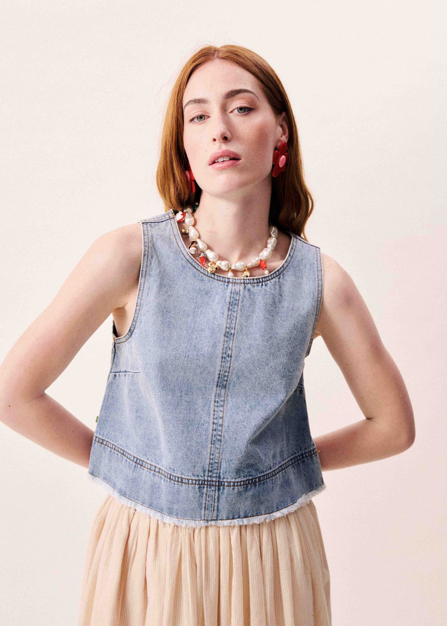 AQUALINA BLUE DENIM TOP