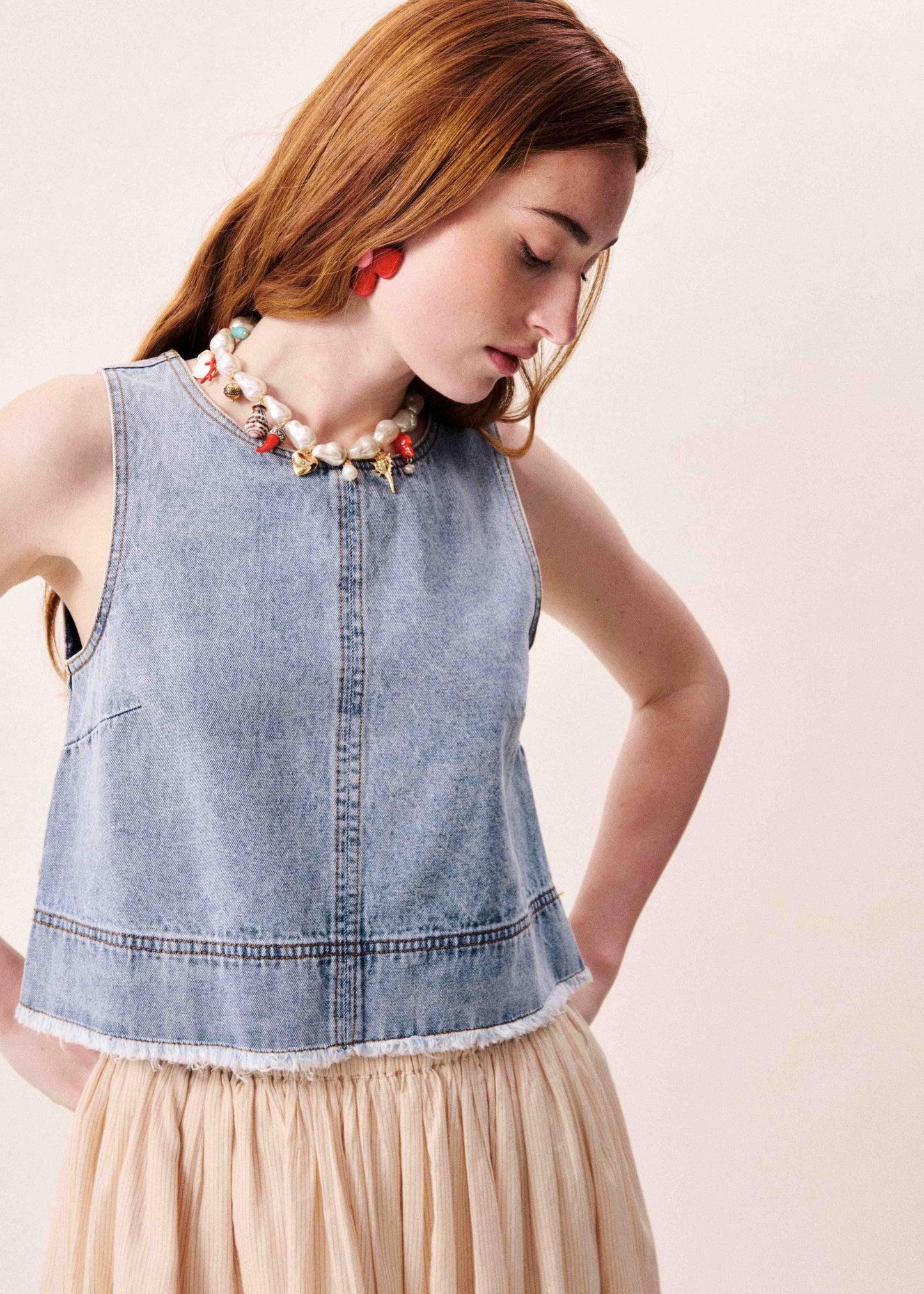 AQUALINA BLUE DENIM TOP