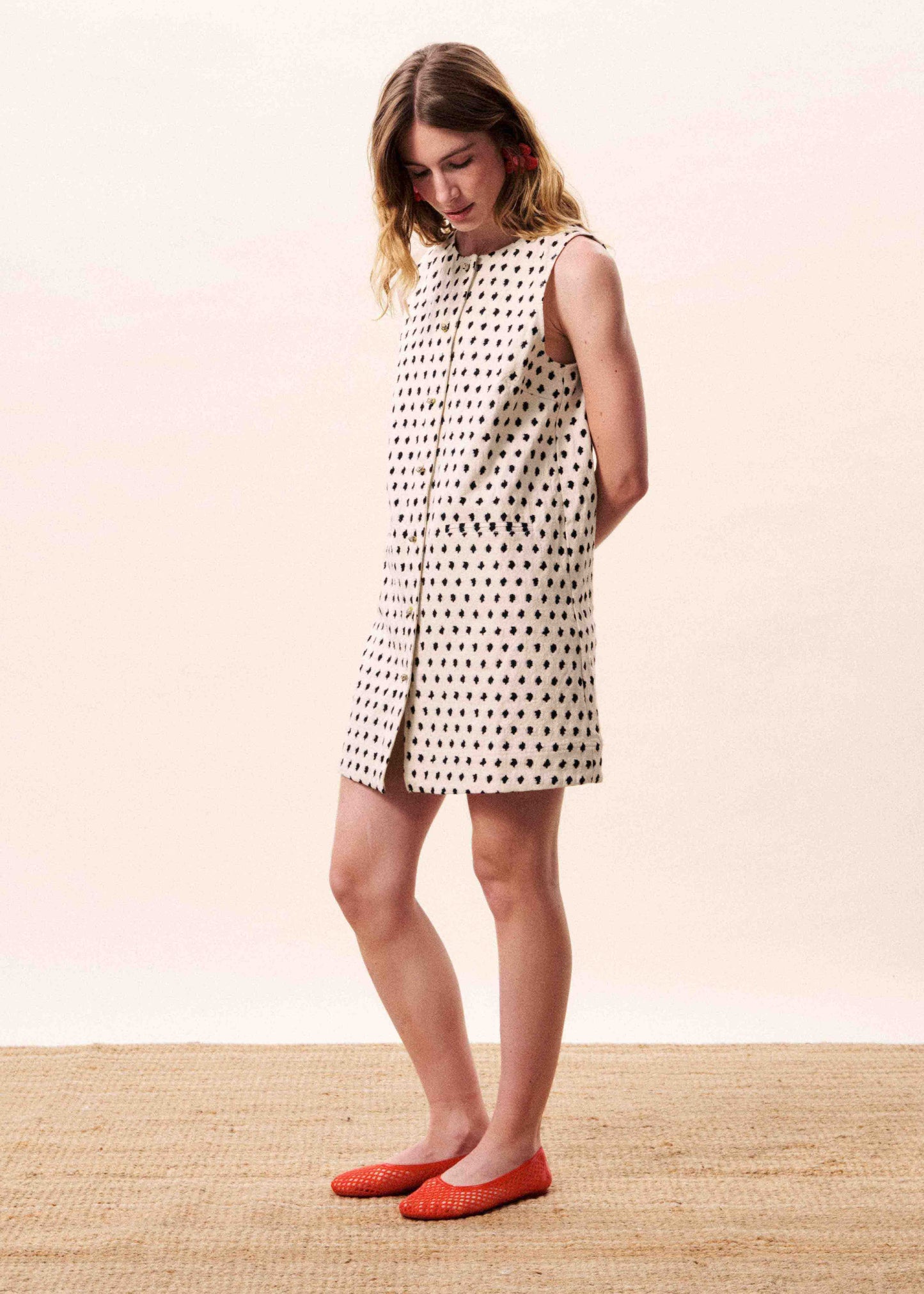 TAMARINIA CREAM DIAMOND DRESS