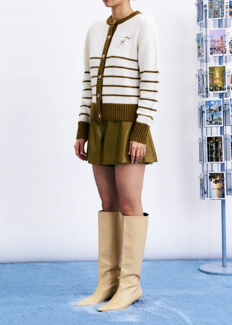 green stripes cardigan