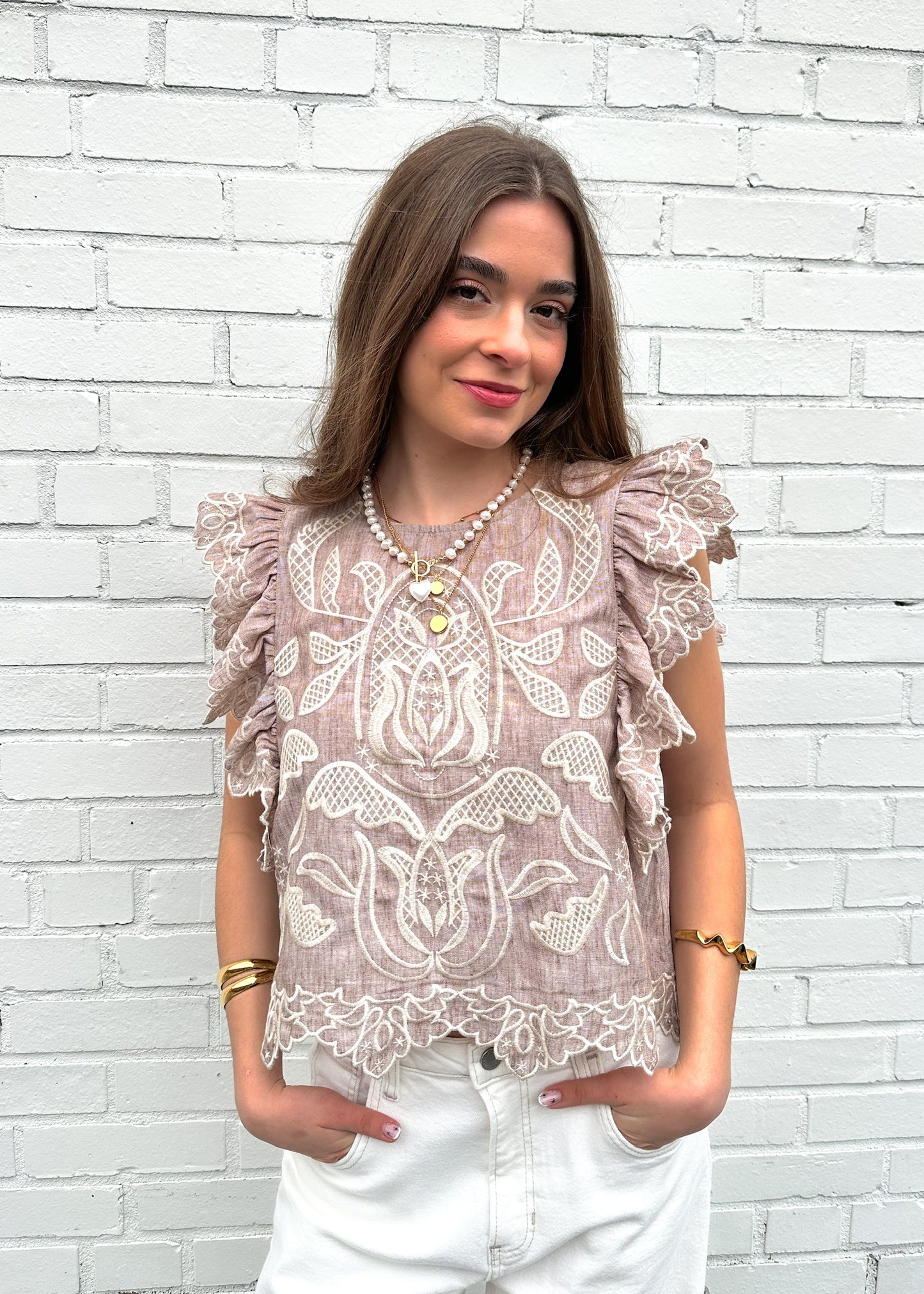 MILLIE FLUTTER SLEEVE TOP