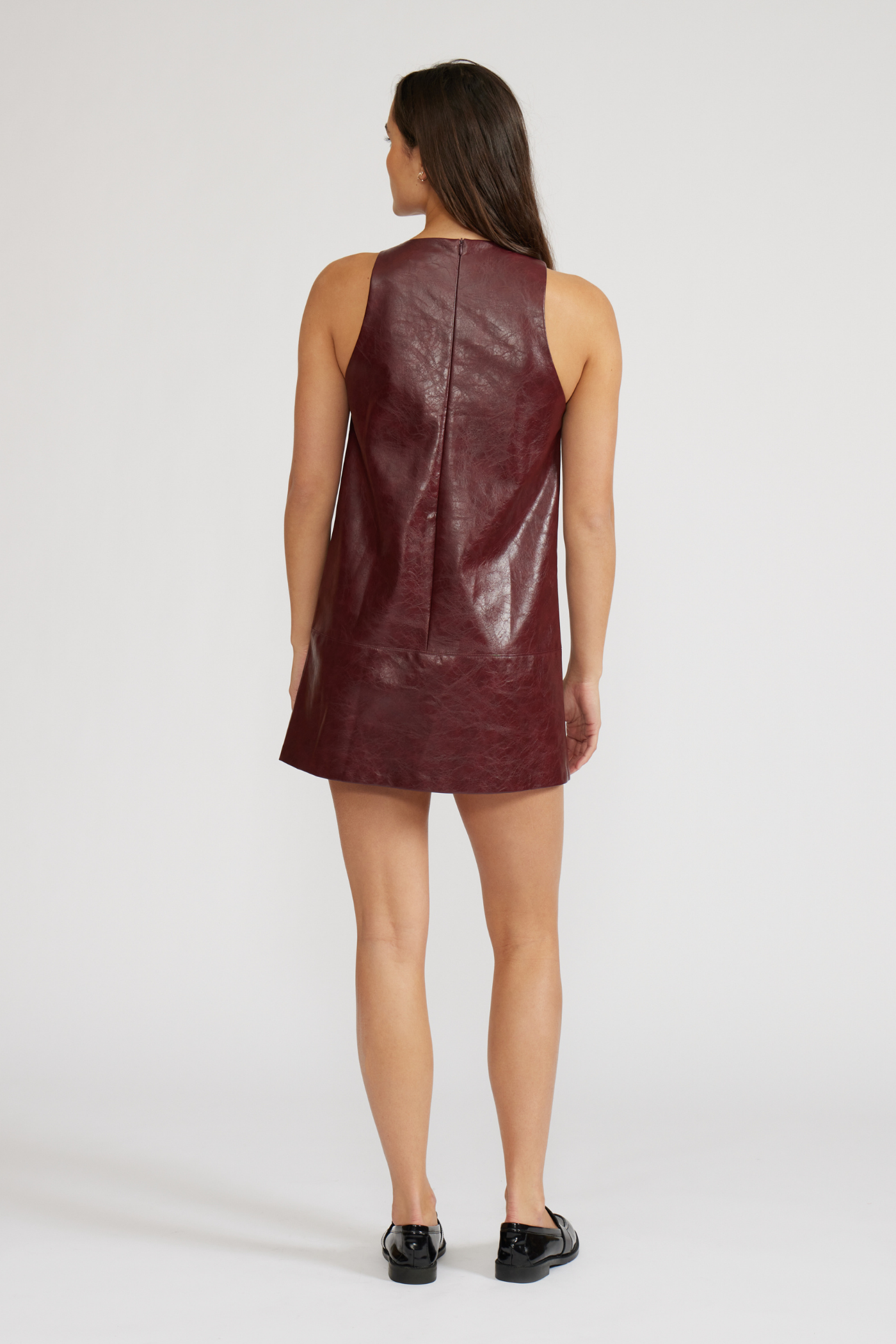 LUCY PARIS ONYX FAUX LEATHER MINI DRESS