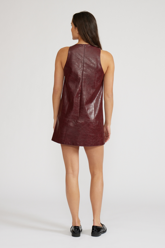 LUCY PARIS ONYX FAUX LEATHER MINI DRESS