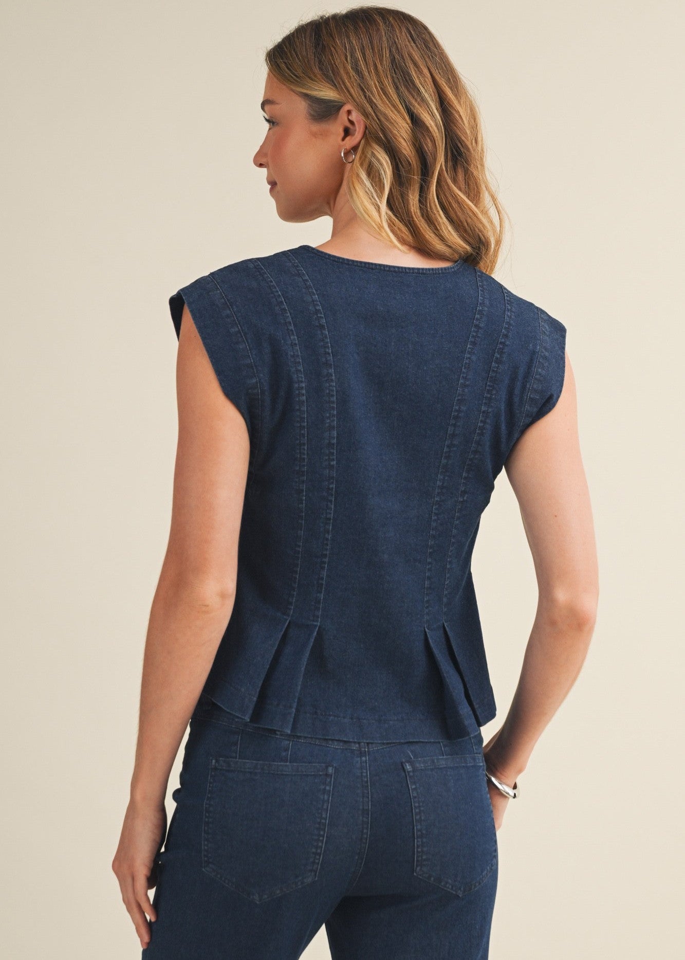 JORDYN SLEEVELESS DENIM TOP
