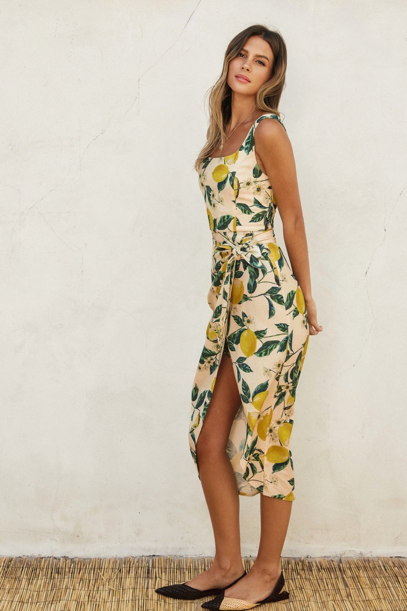 LEMON PRINT TULIP DRESS