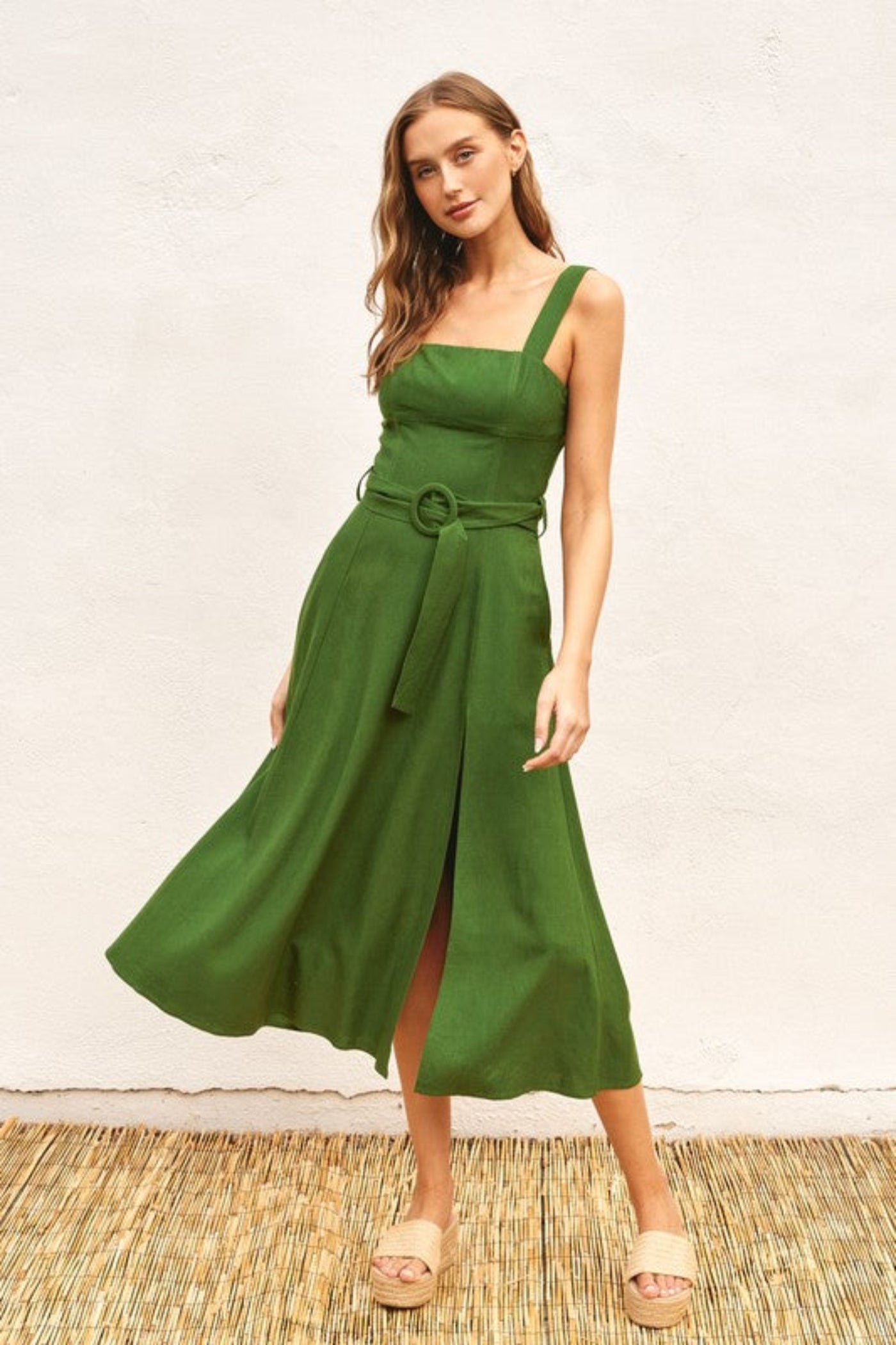 SIDE SLIT MIDI DRESS