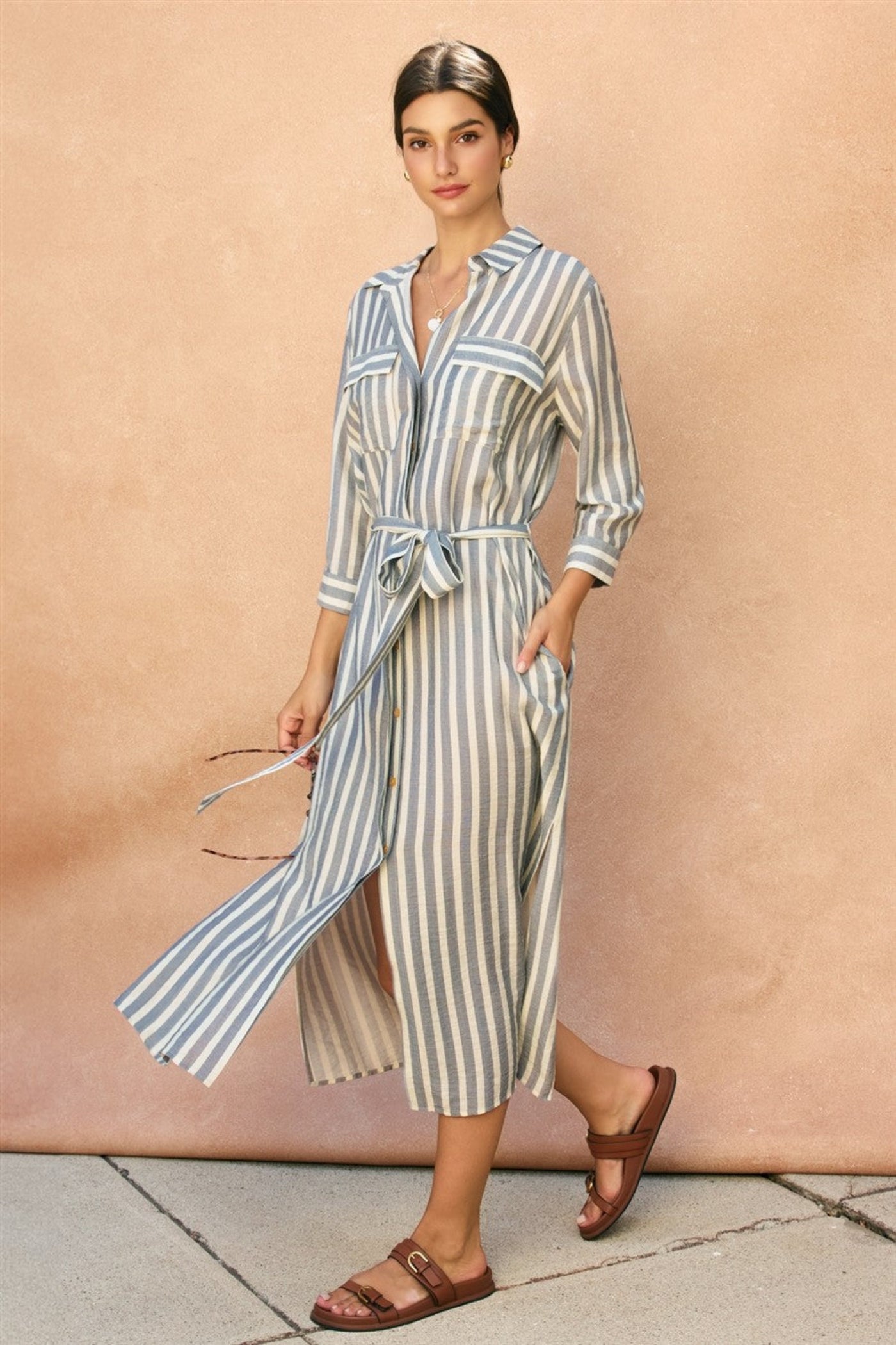 LOREN MAXI SHIRT DRESS