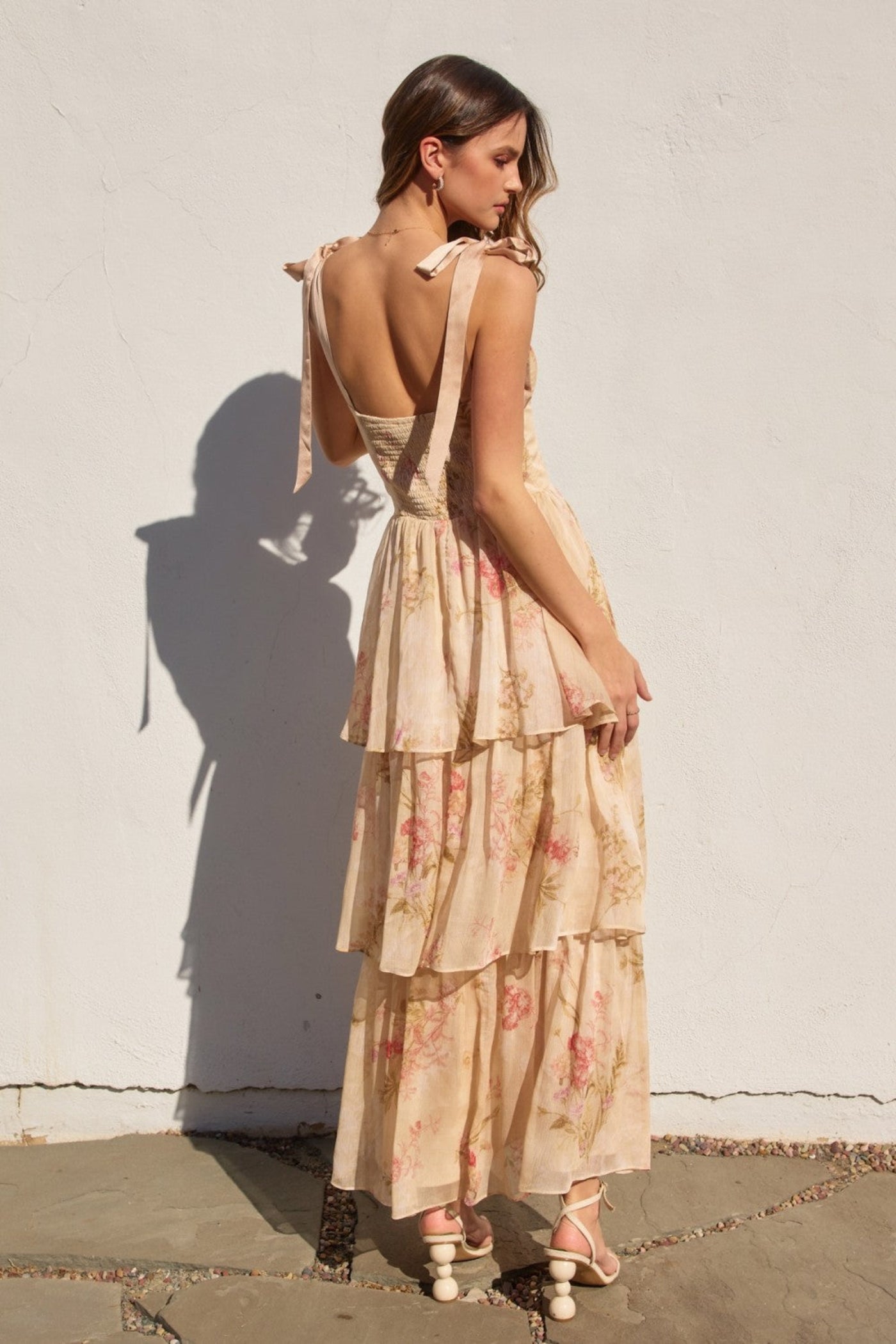 CORSET FLORAL MAXI DRESS