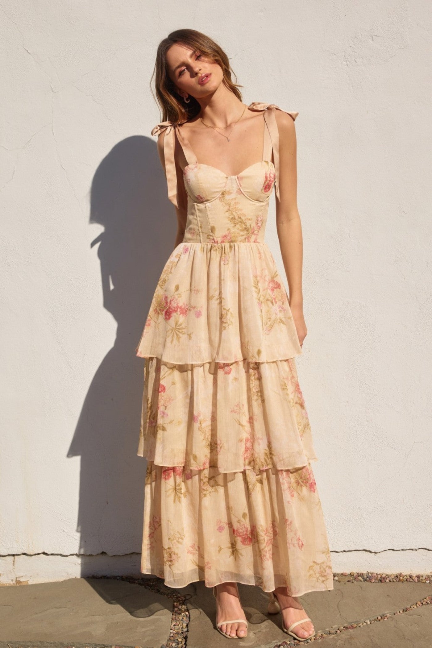 CORSET LAYERED MAXI DRESS