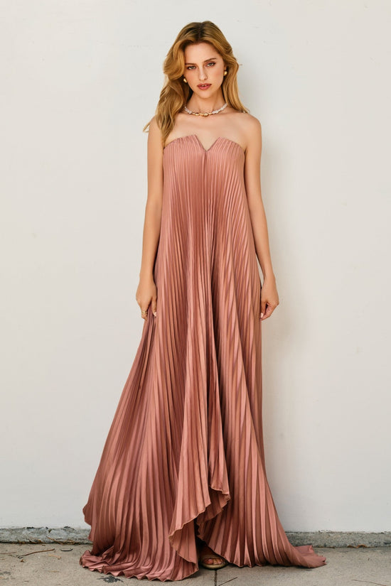 DRESS FORUM PLEATED MAXI COLUMN DRESS – HAZEL