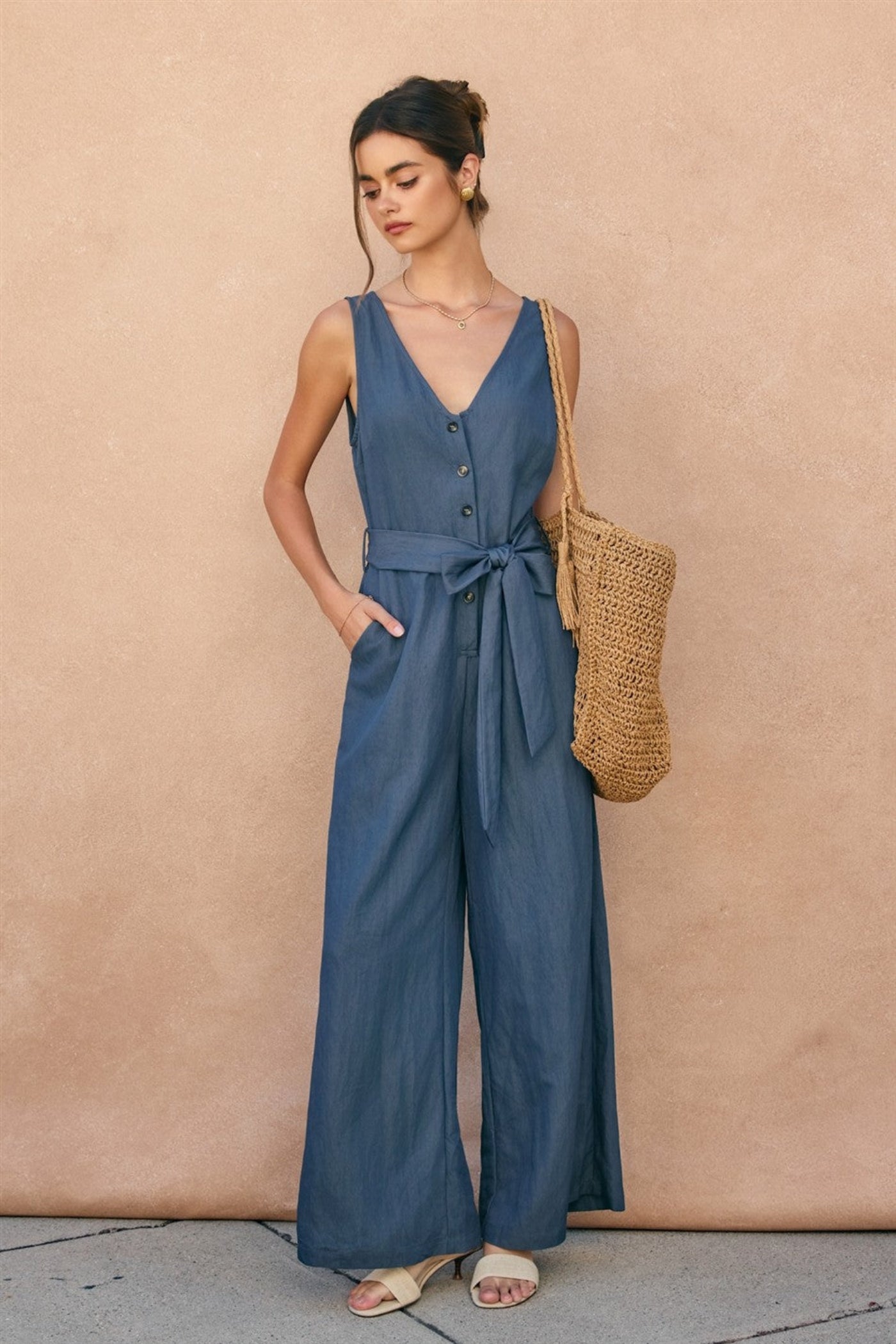 LIZZIE BUTTON DOWN JUMPSUIT