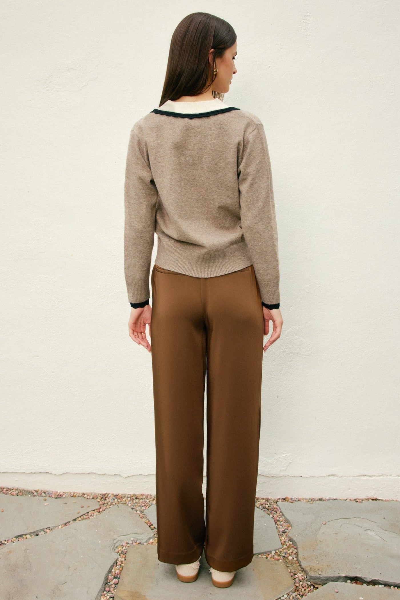 DRESS FORUM TERRA HUSH WIDE LEG PANTS – CHOCOLATE