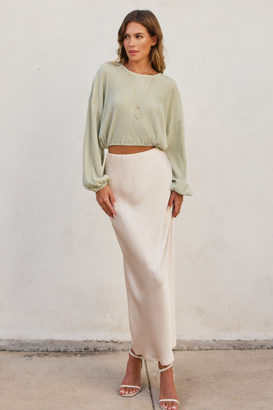 DRESS FORUM PULL-ON MAXI SKIRT – CHAMPAGNE