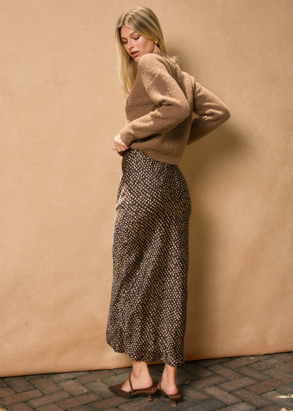 BROWN POLKA DOT SKIRT