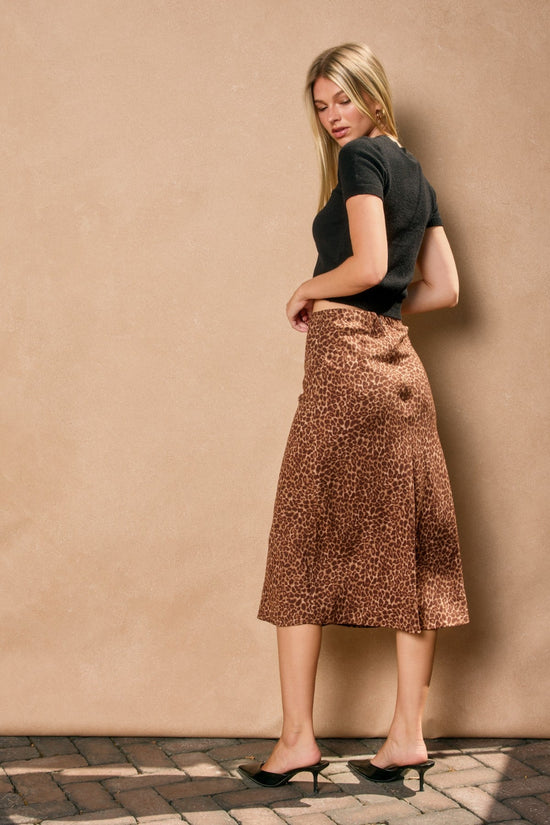DRESS FORUM ANIMAL PRINT A-LINE MIDI SKIRT – CHEETAH PRINT