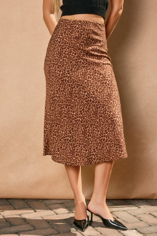 DRESS FORUM ANIMAL PRINT A-LINE MIDI SKIRT – CHEETAH PRINT