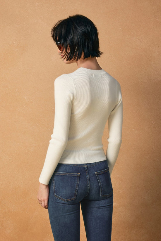 DRESS FORUM CREW NECK LIGHT SWEATER – BLACK, IVORY & PINE