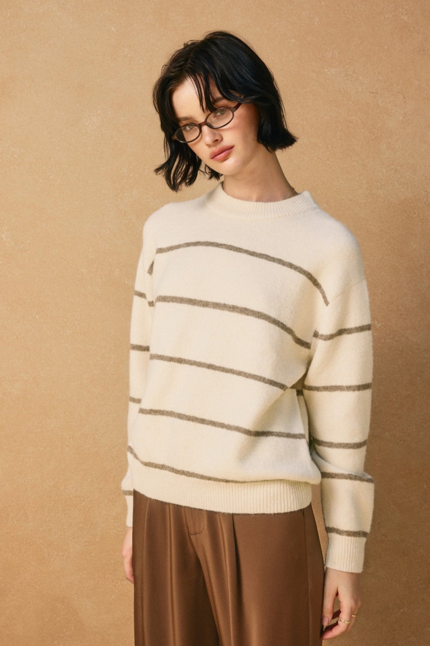 Cream Striped Sweater