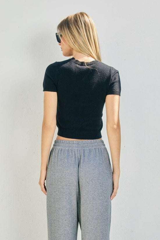 MUSTARD SEED SHORT SLEEVE CREW NECK SWEATER