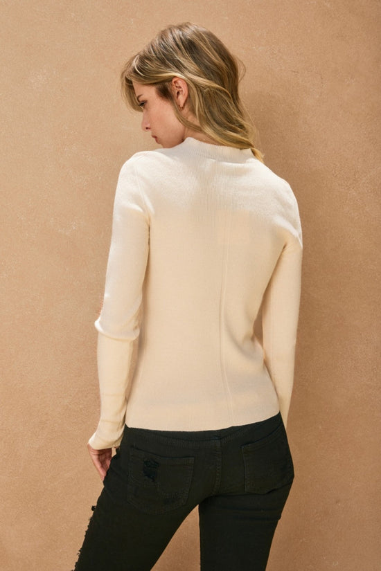 CREAM MOCK NECK TOP