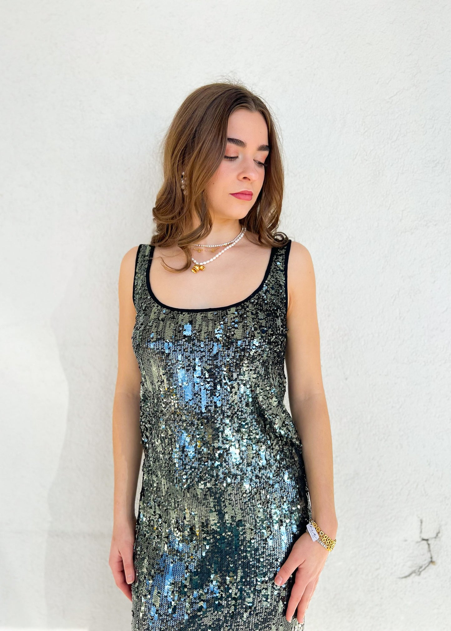 EMERALD SEQUIN TOP