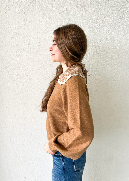 CAMEL COLLARED SWEATER