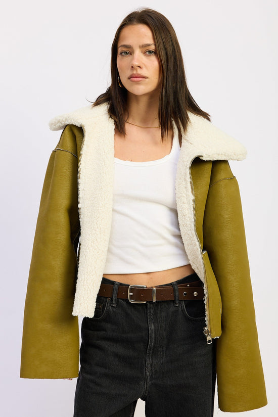 Reversible Suede Shearling Jacket