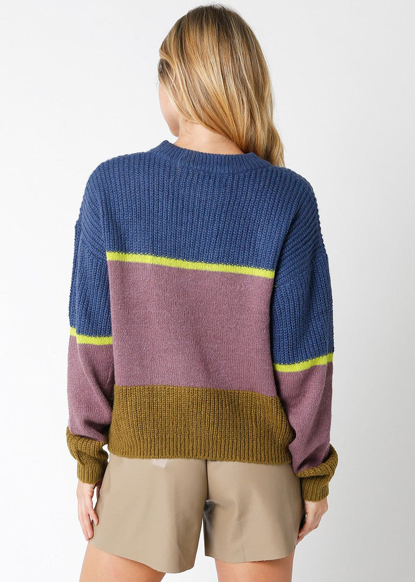 BLUE STRIPED SWEATER