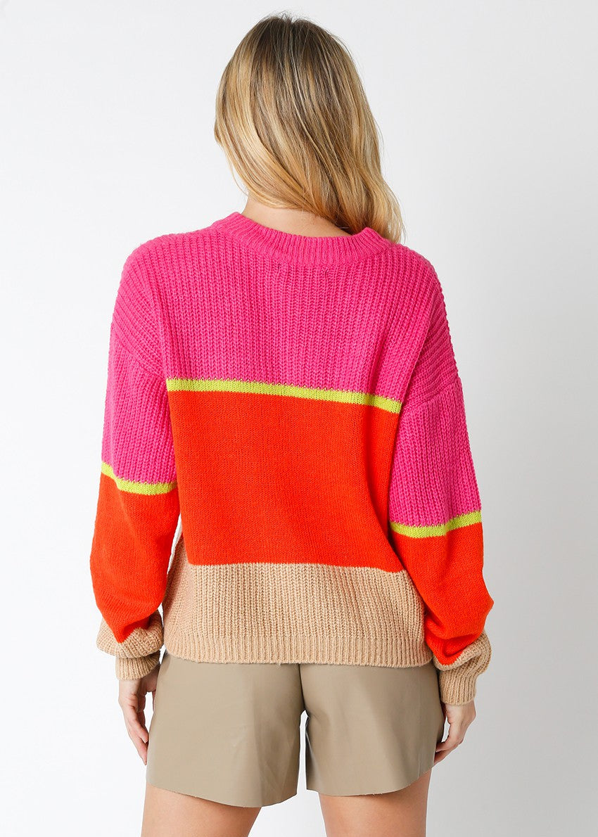 PINK STRIPED SWEATER