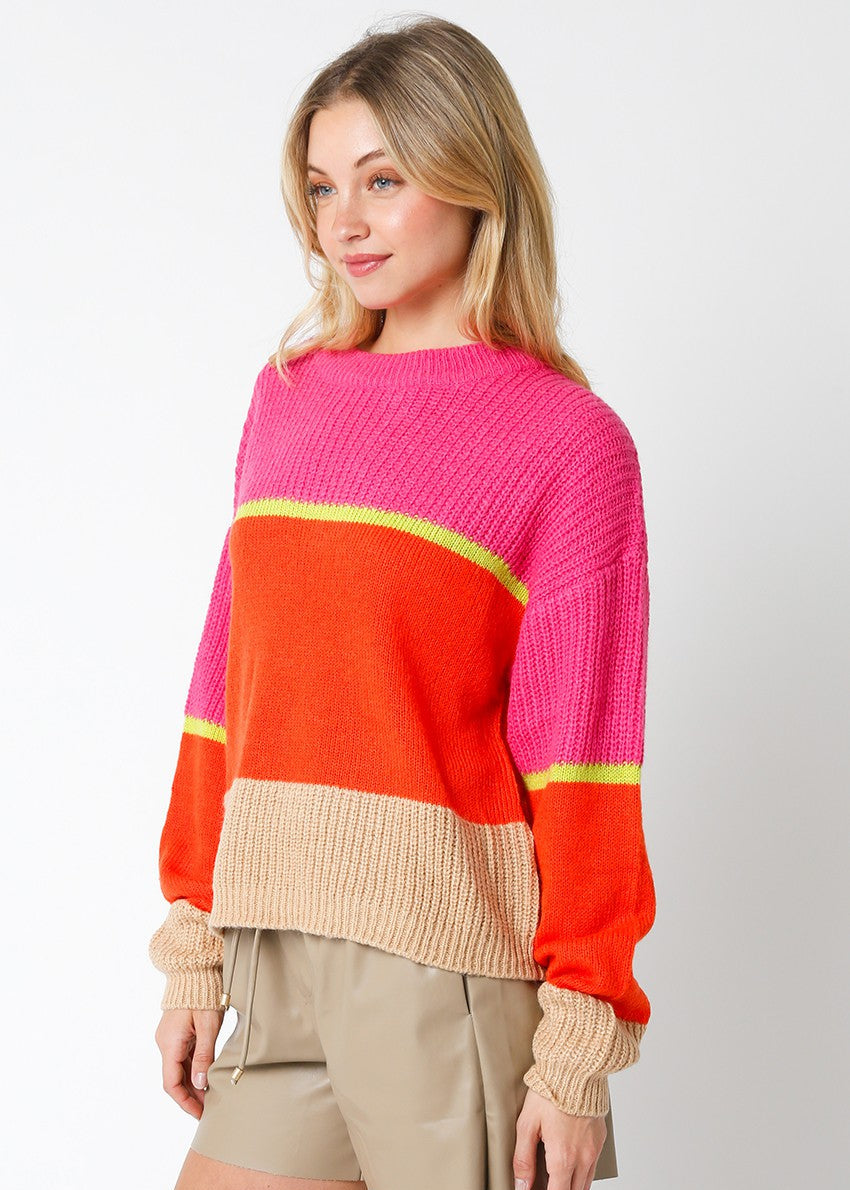 PINK AND RED SWEATER