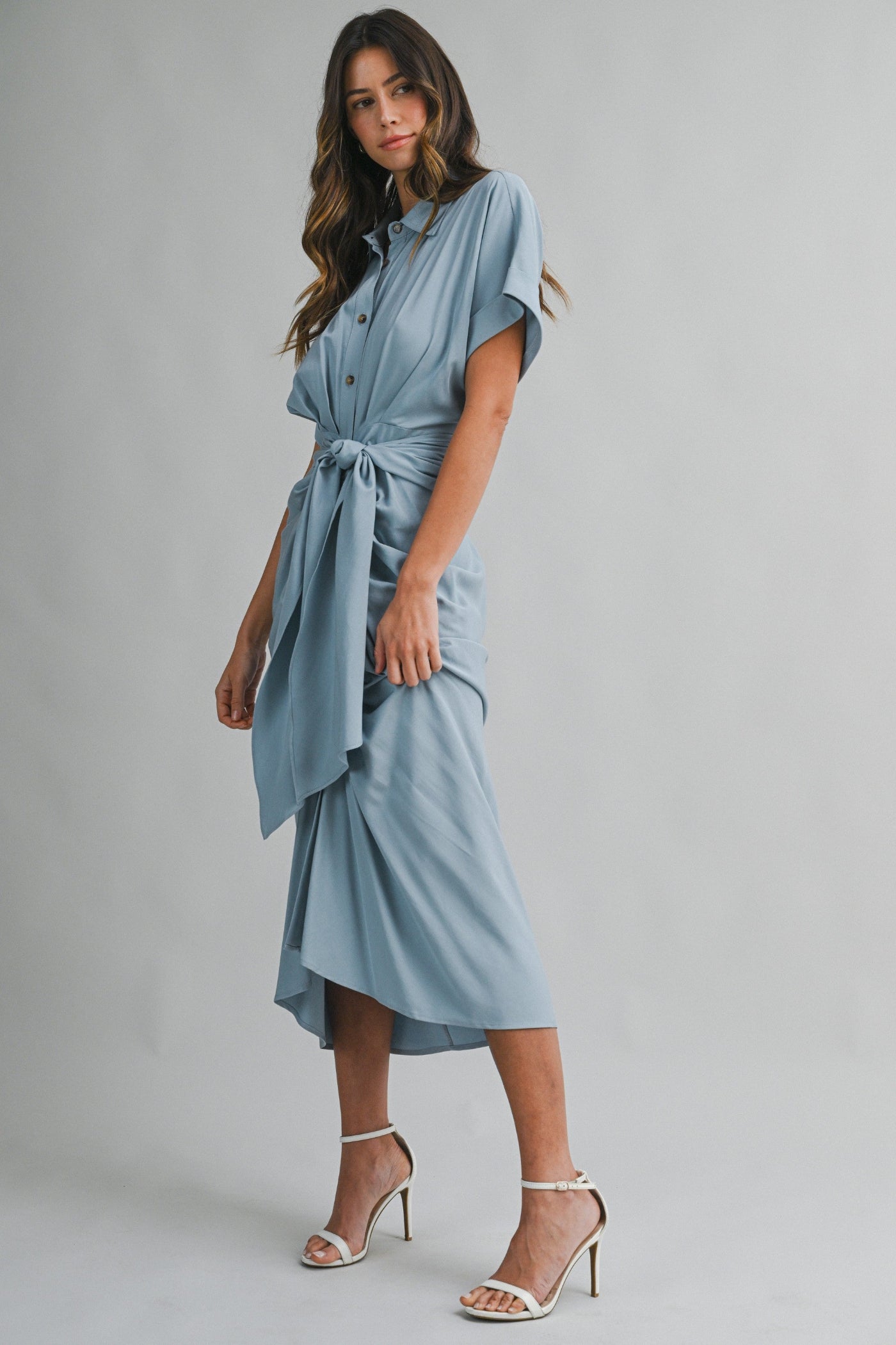 MAGGIE DENIM MIDI DRESS